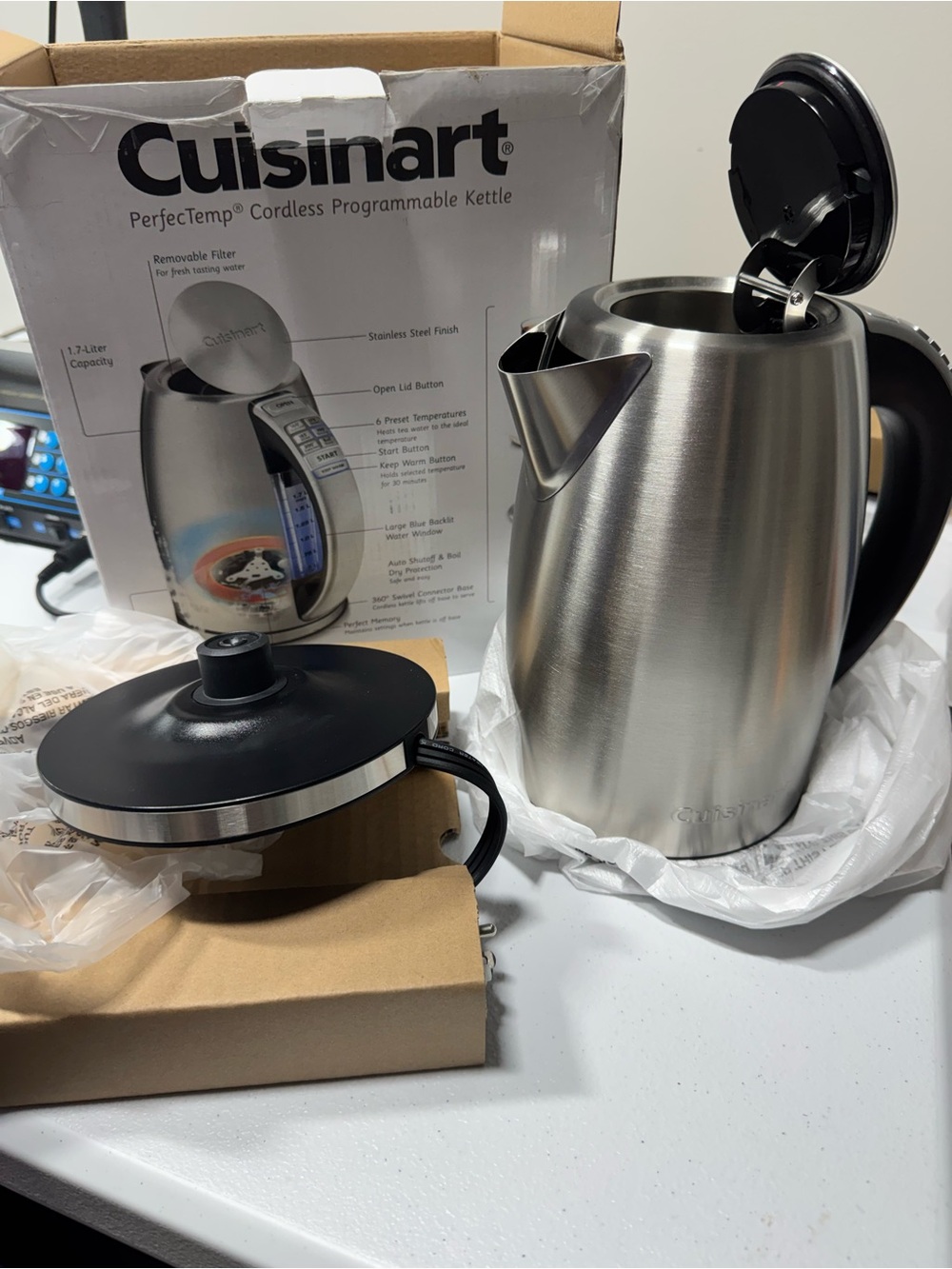 Cuisinart Brushed Stainless Steel Electric Kettle - Silver & Black